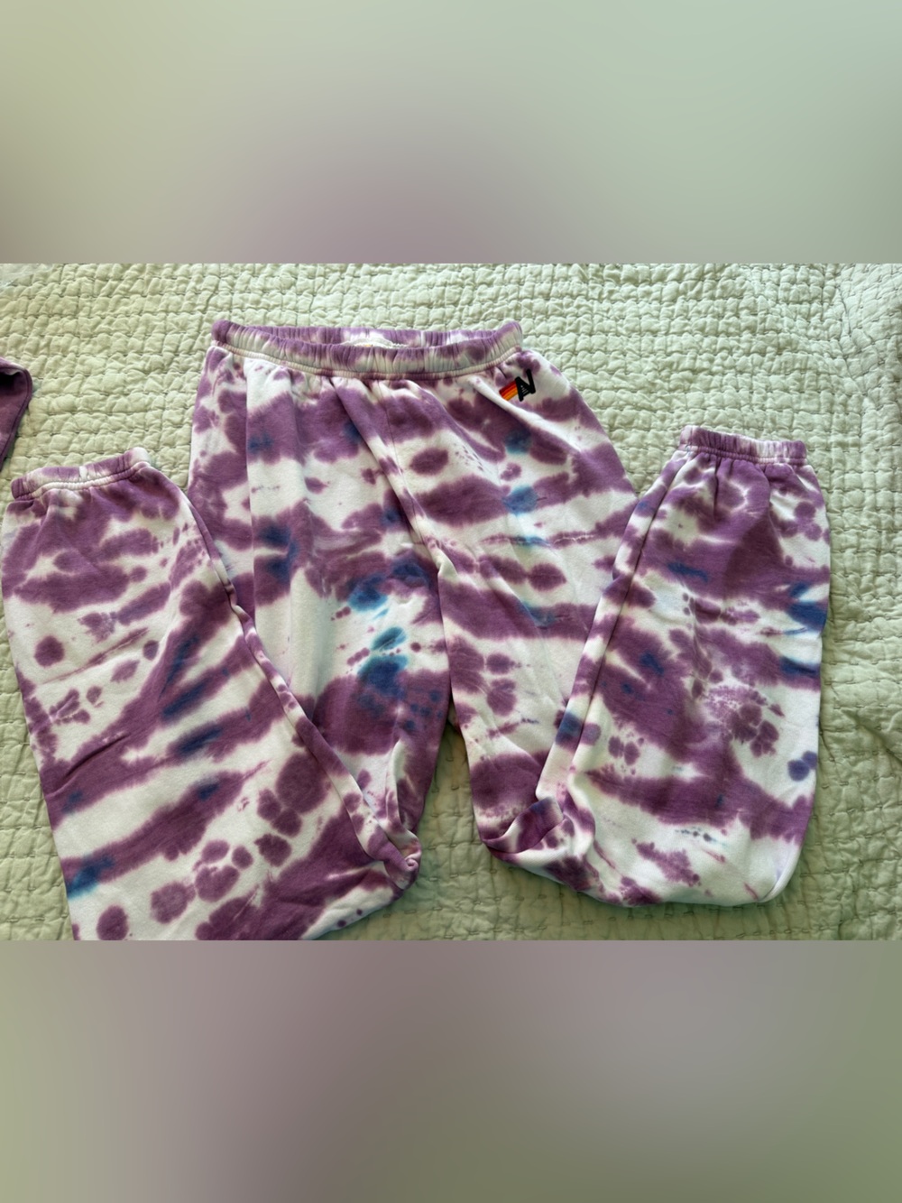 Aviator Nation Purple and white Tie-Dye Sweatpants - NWT - size Large